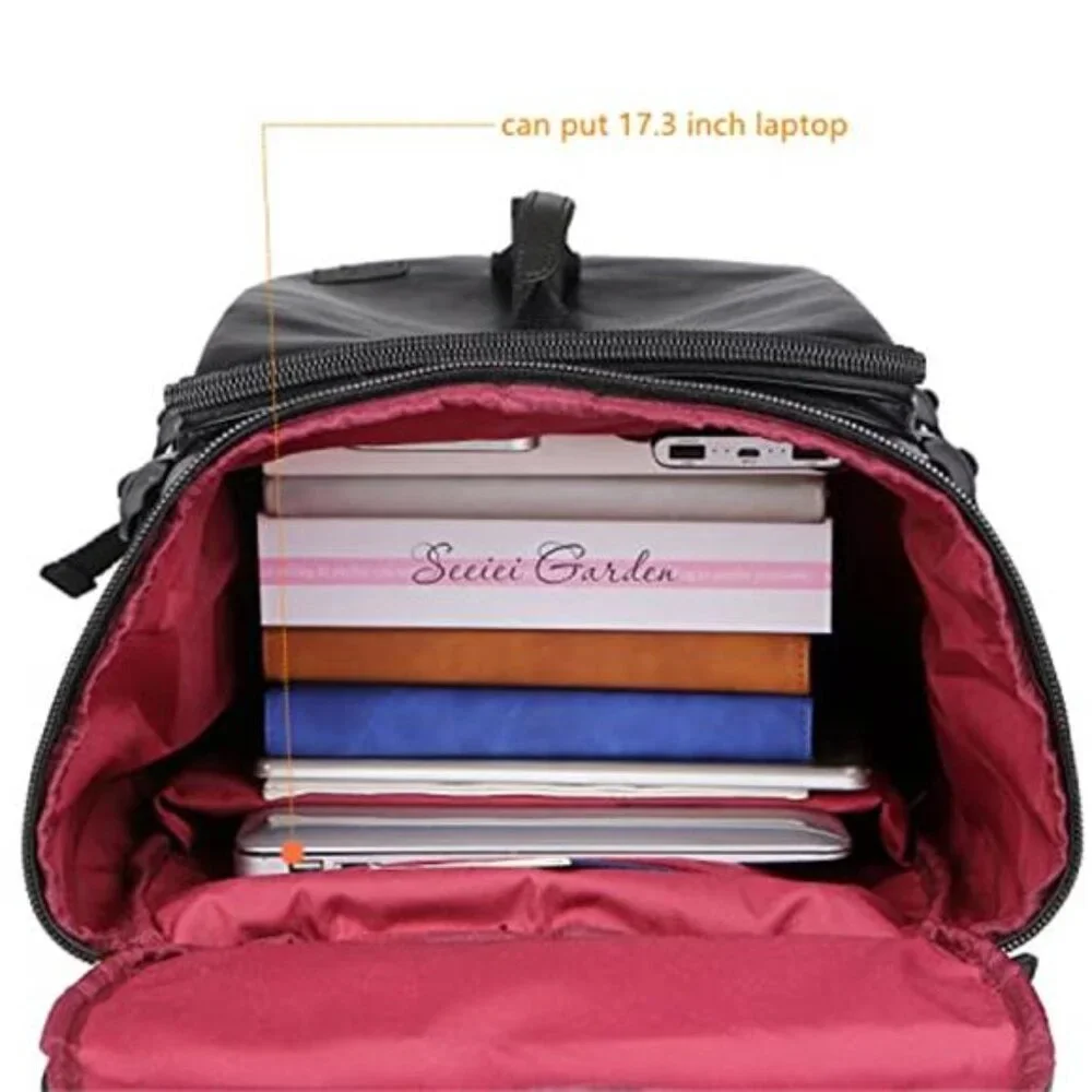 Men's Stylish Vegan Leather Weekender Travel Duffel Tote Bag Backpack